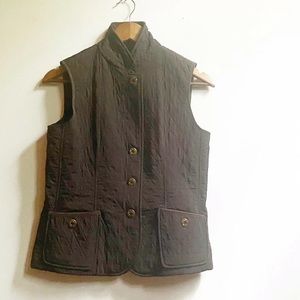 Talbots Sz P Petite quilted brown vest Petite